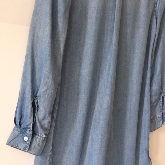 Denim Chambray Shirt Dress Tunic Kimono - Picture 6 of 13